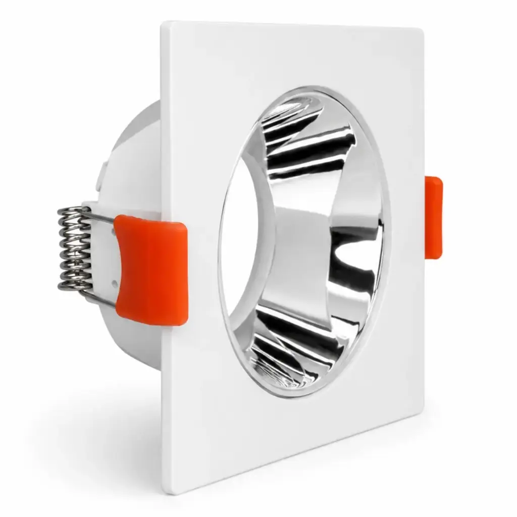 APLIQUE SPOT CUADRADO P/ GU10 C/ SOCKET 85 X 85 X 40 MM BLANCO Y CHROME REF. AI-SQ08-WHC ARTIG LIGHT
