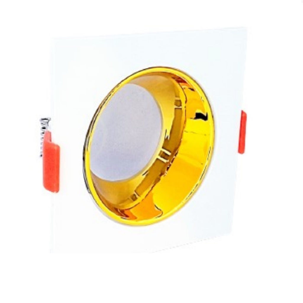 APLIQUE SPOT CUADRADO P/ GU10 C/ SOCKET 85 X 85 X 40 MM BLANCO Y GOLD REF. AI-SQ08-WHG ARTIG LIGHT