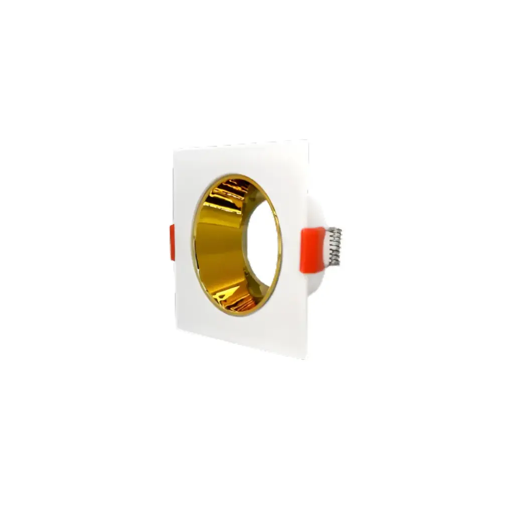 APLIQUE SPOT CUADRADO P/ GU10 C/ SOCKET 85 X 85 X 40 MM BLANCO Y GOLD REF. AI-SQ08-WHG ARTIG LIGHT