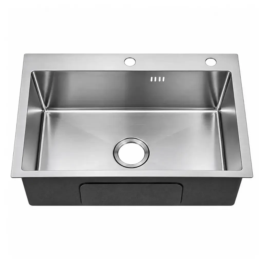 FREGADERO DE 1 TINA ACERO INOX. SOBRE TOPE/ EMPOTRAR 55 CM X 45 CM X 22 CM REF. FRE.01.01 MARCA BARI