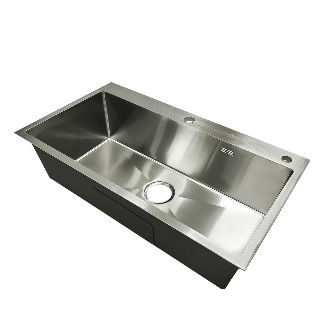 FREGADERO DE 1 TINA ACERO INOX. SOBRE TOPE/ EMPOTRAR 82 CM X 45 CM X 22 CM REF. FRE.01.07 MARCA BARI