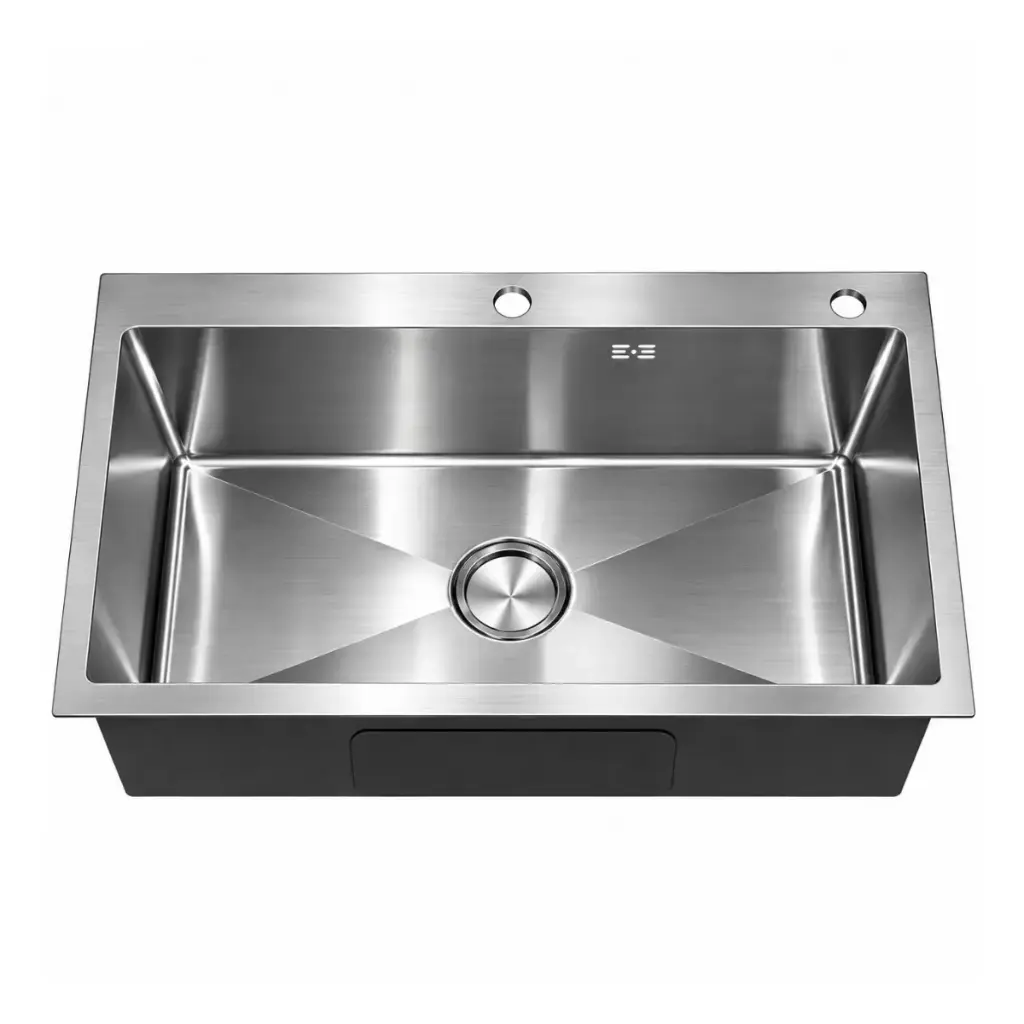FREGADERO DE 1 TINA ACERO INOX. SOBRE TOPE/ EMPOTRAR 82 CM X 45 CM X 22 CM REF. FRE.01.07 MARCA BARI
