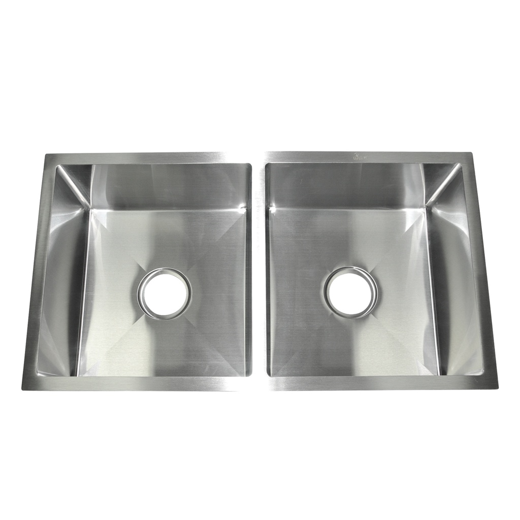 FREGADERO DE 2 TINA ACERO INOX. BAJO TOPE 82 CM X 45 CM X 22 CM REF. FRE.02.02 MARCA BARI