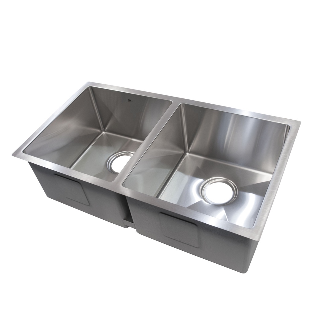 FREGADERO DE 2 TINAS FONTANA=BELLAGIO SQUARE BAJO TOPE 78CM X 43CM X 24CM REF. BM-7843EB BM