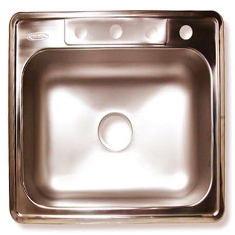 FREGADERO DE ACERO INOX. 1 PONCHERA SOBRE TOPE 56 X 43 X 21 CM REF. FRE-120 MARCA FERMETAL