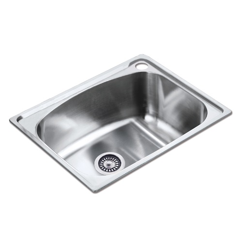 FREGADERO DE ACERO INOX. 1 PONCHERA SOBRE TOPE 53 X 45 X 20 CM REF. FRE-121 MARCA FERMETAL
