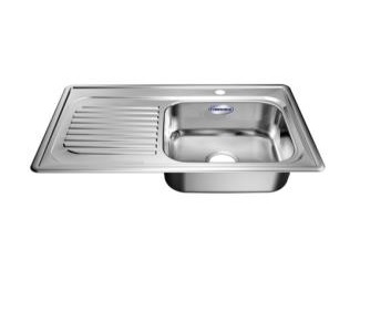 FREGADERO ACERO INOX 84 CM X 53 CM P/EMPOTRAR 1 PONCHERA DER+ESCURRIDOR IZQ. REF. FR111-12 FANAINOX
