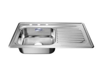 FREGADERO ACERO INOX 84 CM X 53 CM P/EMPOTRAR 1 PONCHERA IZQ+ESCURRIDOR DER. REF. FR111-22 FANAINOX
