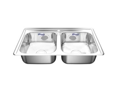 FREGADERO ACERO INOX 84 CM X 53 CM P/EMPOTRAR 2 PONCHERAS REF. FR201-2 FANAINOX