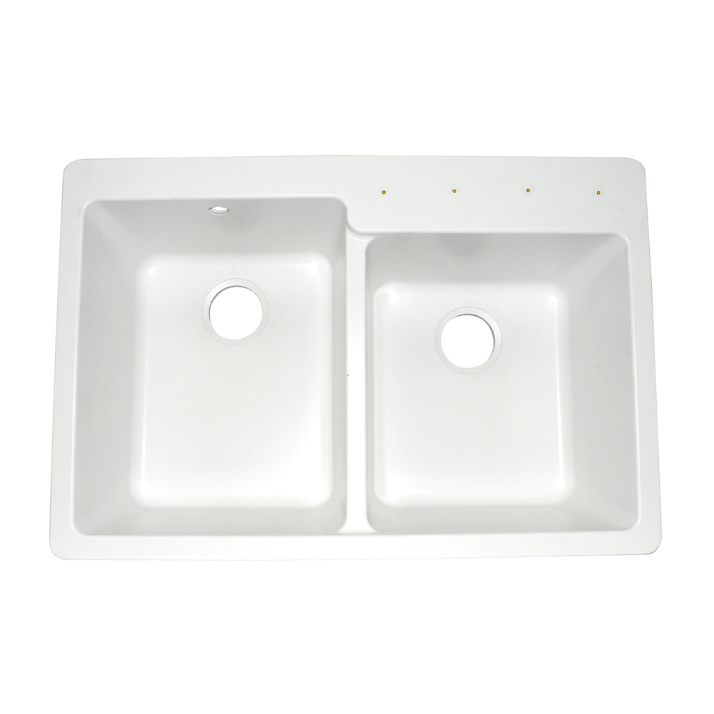 FREGADERO DE CUARZO MOD.ALIVE N-175 POLARIS 2 PONCHERAS 83,82 CM X 83,82 CM X 55,89 CM MARCA SCHOCK