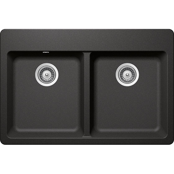 FREGADERO DE CUARZO MOD.GREENWICH N-200 2 PONCHERAS 83,82 CM X 83,82 CM X 55,89 CM MARCA SCHOCK