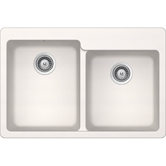 FREGADERO DE CUARZO MOD.GREENWICH N-200 POLARIS 2 PONCHERAS 75 CM X 46 CM MARCA SCHOCK