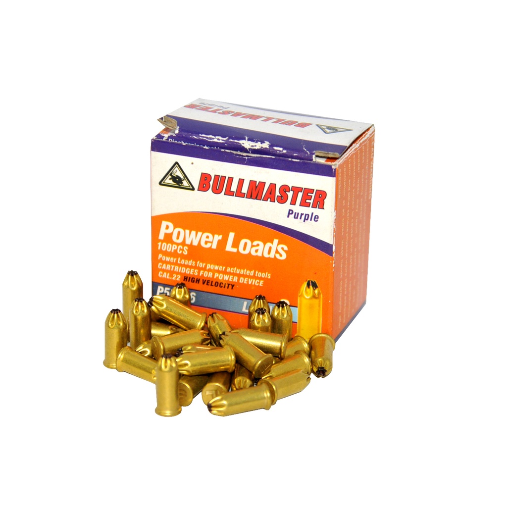 FULMINANTE CAL. 22 MORADO ALTA VLC (CAJA 100 UNID) MARCA BULL MASTER