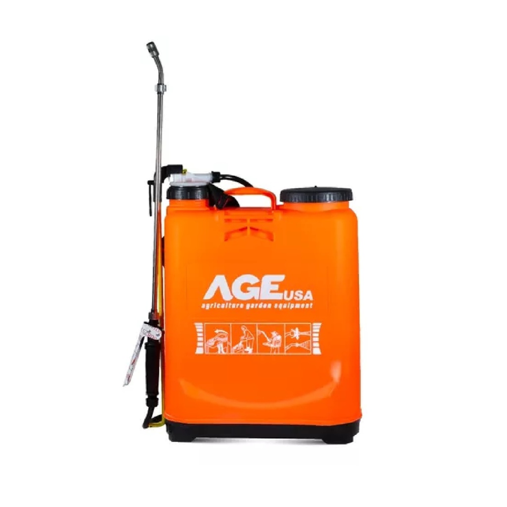 FUMIGADORA / ASPERJADORA DE ESPALDA MANUAL 20 LTS 38 X 18.5 X 52.5 CM REF. MAMAM001-P MARCA AGE USA