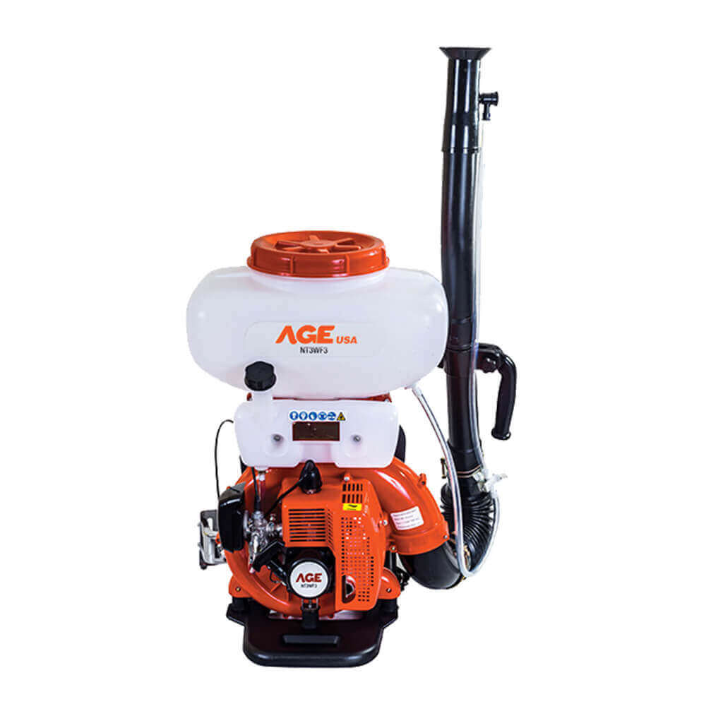 FUMIGADORA A GASOLINA DE 45.5 CC 20 LTS 2.13 KW 2.9 HP 7500 RPM MOD. NT3WF3 REF. AGNECFMFM002 MARCA AGE USA