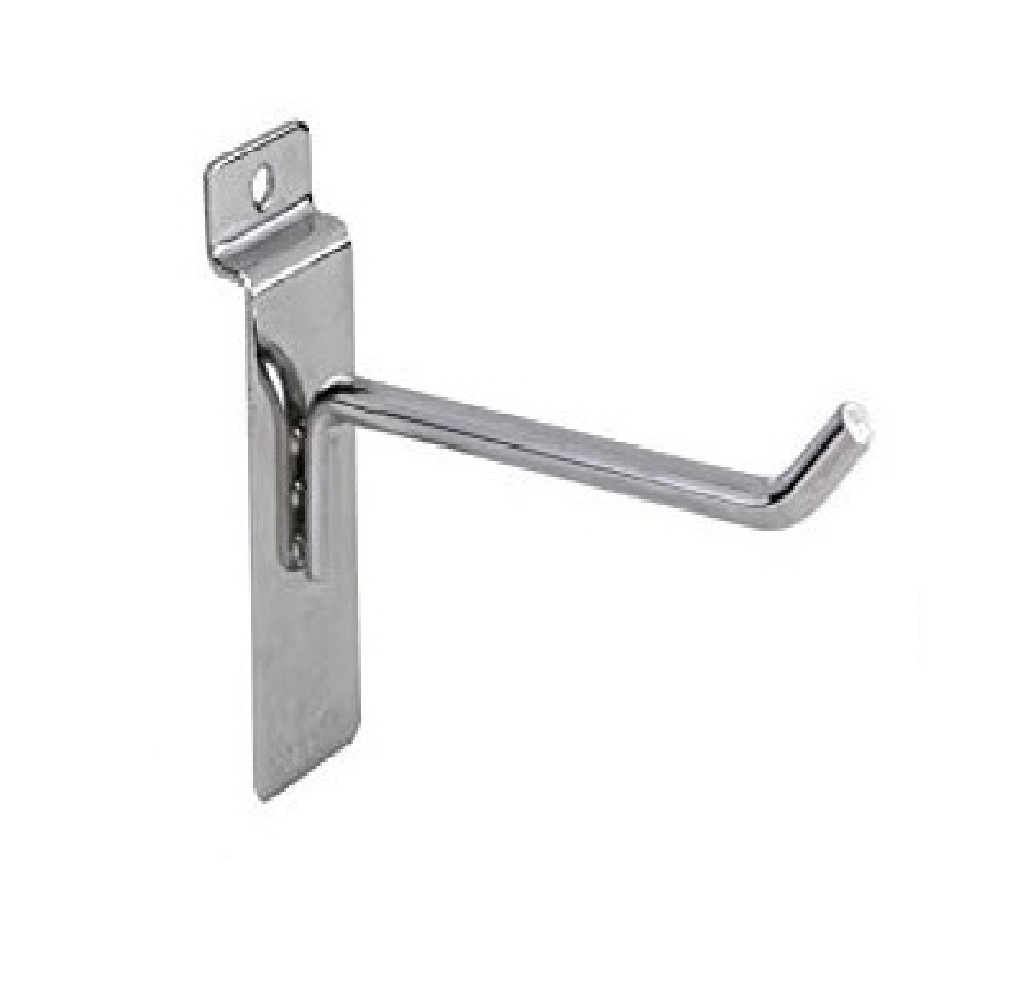 GANCHO PARA LAMINA DE MADERA ACANALADA 25 CM CROMADA MARCA GENERICO