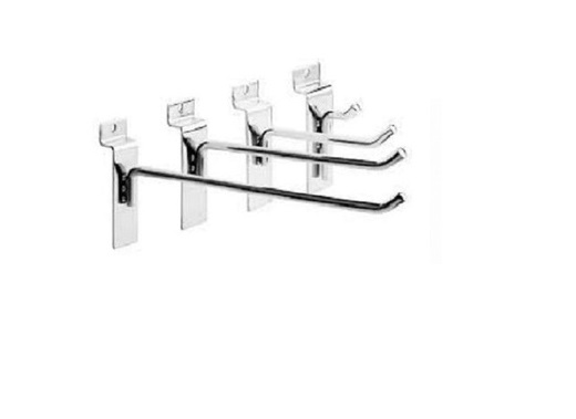 GANCHO PARA LAMINA DE MADERA ACANALADA 30 CM CROMADA MARCA GENERICO