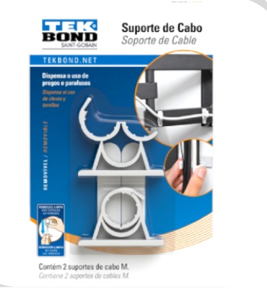 GANCHO ORGANZADOR DE CABLES PEQUEÑOS PLASTICO BLANCO REF. 708114 / 382737 MARCA TEK BOND