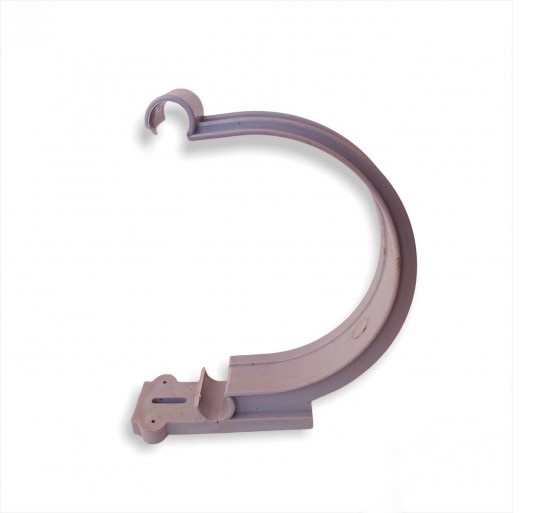 GANCHO / PLETINA HORIZONTAL PARA CANAL REDONDA DE LLUVIA PVC COLOR GRIS REF. CAN9321 MARCA URAPLAST