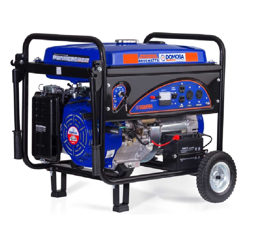 GENERADOR 8 KVA GASOLINA ARRANQUE MANUAL 110 - 220V MONOF. 4 TIEMPOS REF. 46-GP-8000FXE MARCA DOMOSA