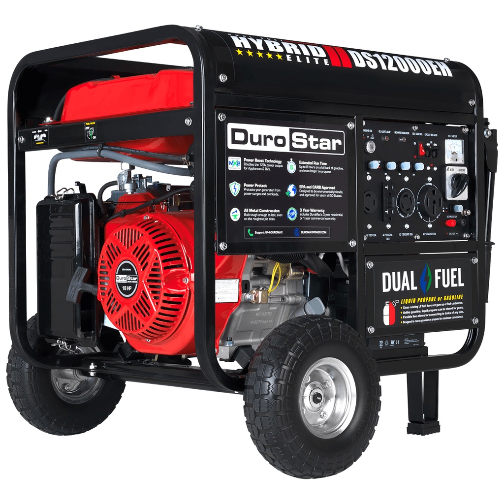 GENERADOR 12 KVA 18 HP DUAL ARRANQUE ELECTRICO 120 V- 220 VAC & 12 VDC REF. DS12000EH MARCA DUROMAX