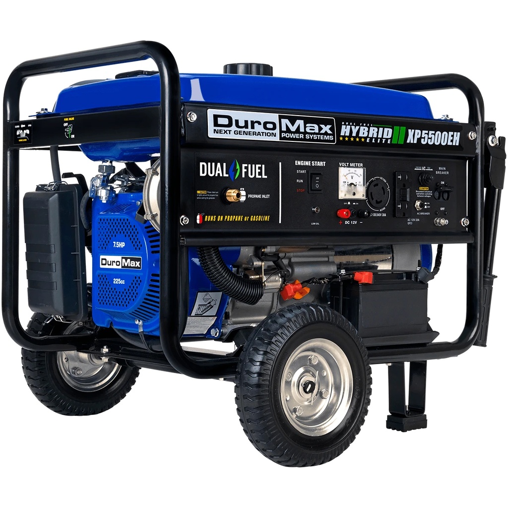 GENERADOR 5.5 KVA 7.5 HP DUAL ARRANQUE ELECTRICO 120 V- 220 VAC & 12 VDC REF. XP5500EH MARCA DUROMAX