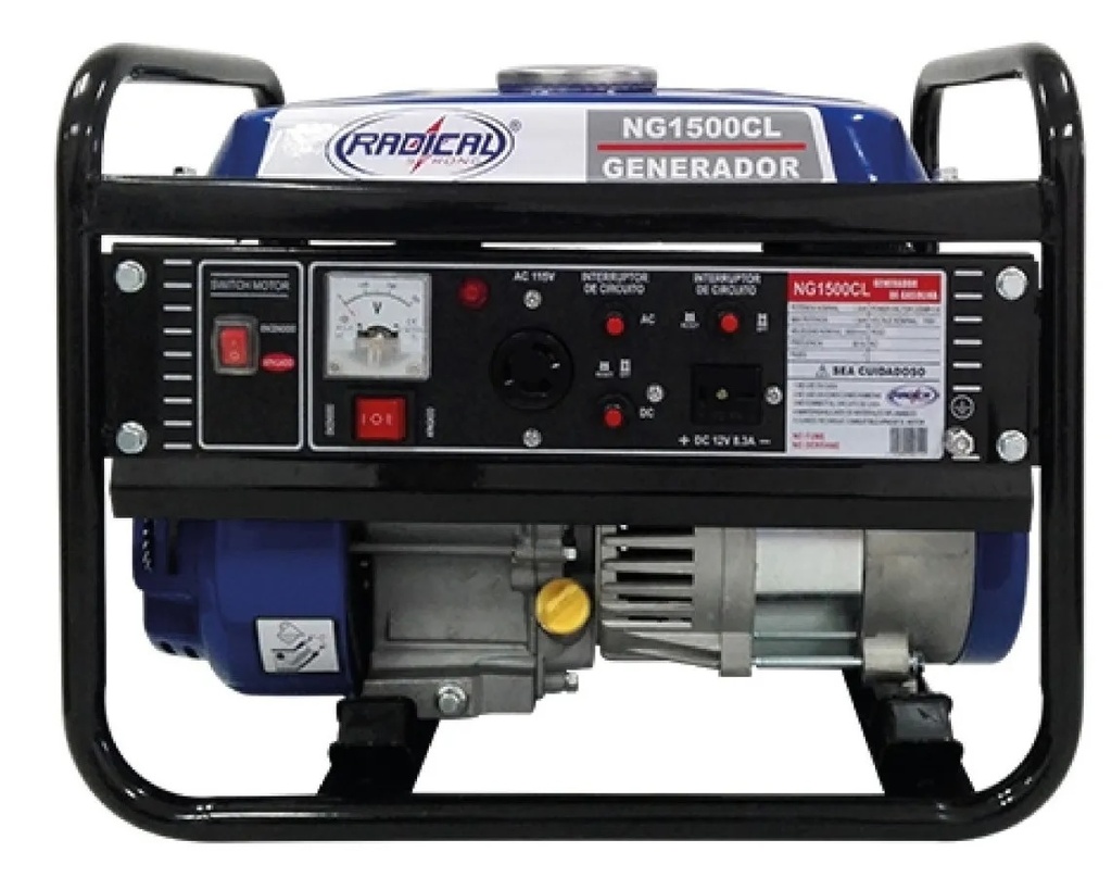 GENERADOR 1.5 KVA GASOLINA MOTOR 4 TIEMPO 2.5HP 120V-220V REF. NG-1500CL MANUAL MARCA RADICAL STRONG