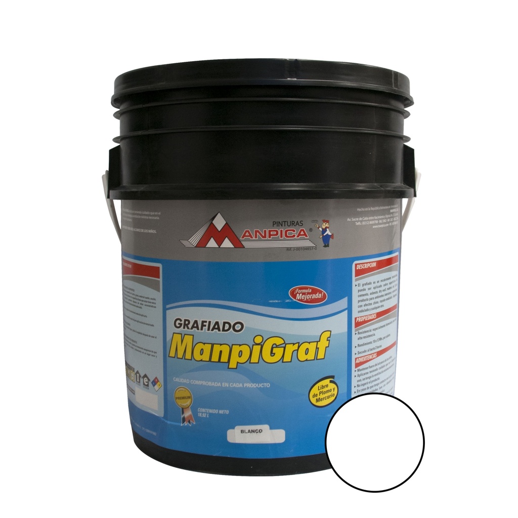 PINTURA GRAFIADO COLOR BLANCO CUÑETE 5 GL REF. TGR-101-50 MARCA MANPICA