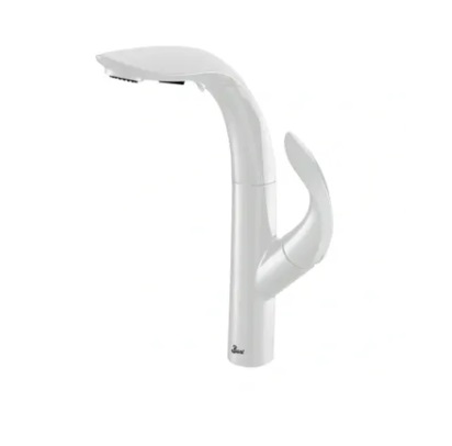 GRIFERIA MONOMANDO ALTO PARA LAVAMANOS MODELO FOGLIA WHITE / BLANCO REF. GRI.02.21 MARCA BARI