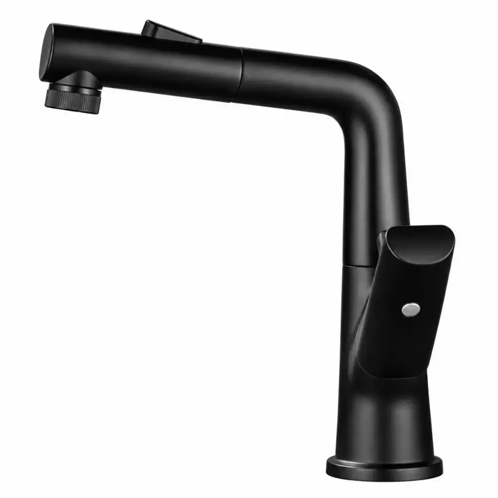 GRIFERIA MONOMANDO ALTO PARA LAVAMANOS MODELO GREZZO MATTE BLACK REF. GRI.02.25 MARCA BARI