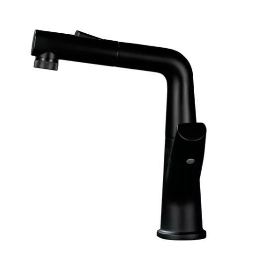 GRIFERIA MONOMANDO ALTO PARA LAVAMANOS MODELO GREZZO MATTE BLACK REF. GRI.02.25 MARCA BARI