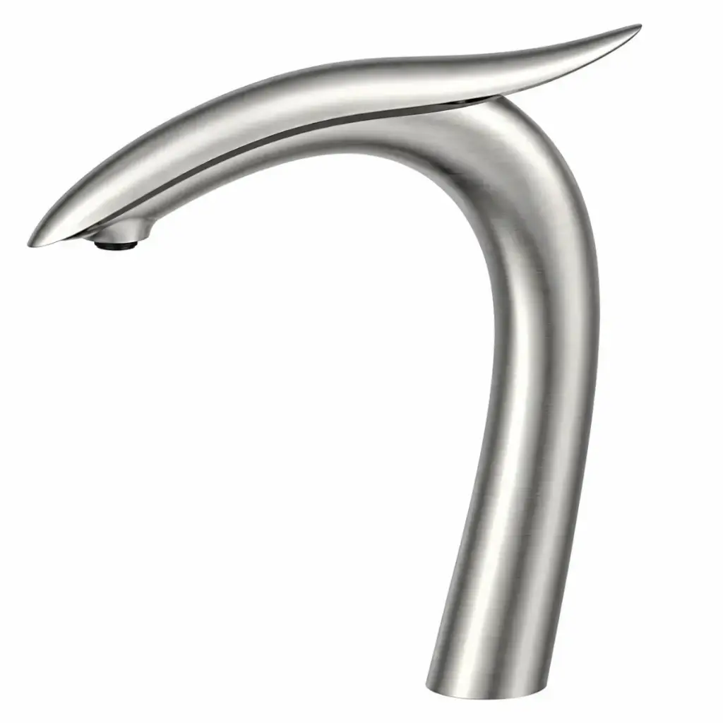 GRIFERIA MONOMANDO ALTO 29 CM PARA LAVAMANOS MODELO DRACO BRUSH NICKEL REF. GRI.02.32 MARCA BARI