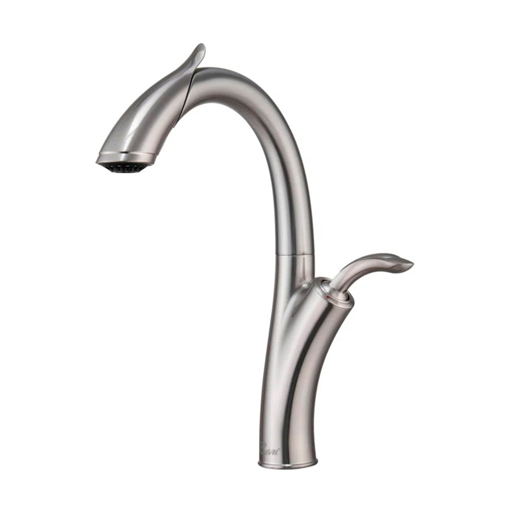 GRIFERIA MONOMANDO ALTO 39CM PARA FREGADERO MODELO DRAGO BRUSH NICKEL REF. GRI.03.36 MARCA BARI