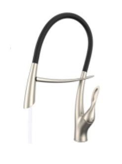 GRIFERIA MONOMANDO ALTO 49CM PARA FREGADERO MODELO AIRONE BRUSH NICKEL REF. GRI.03.41 MARCA BARI