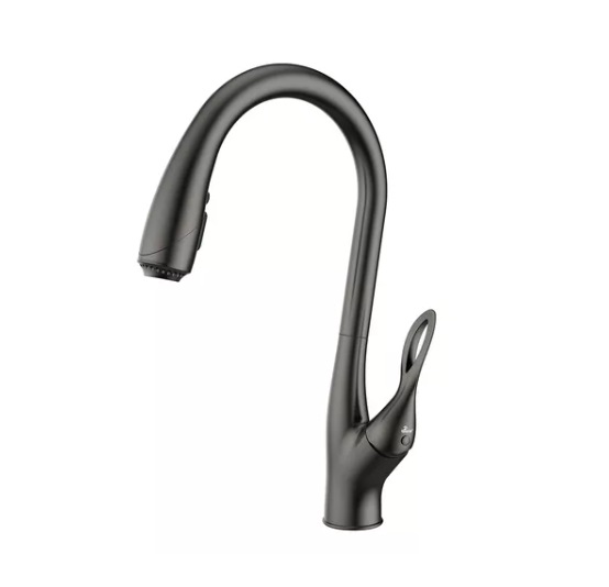 GRIFERIA MONOMANDO ALTO 43CM PARA FREGADERO MODELO ELISEA GUNMETAL BLACK REF. GRI.03.47 MARCA BARI