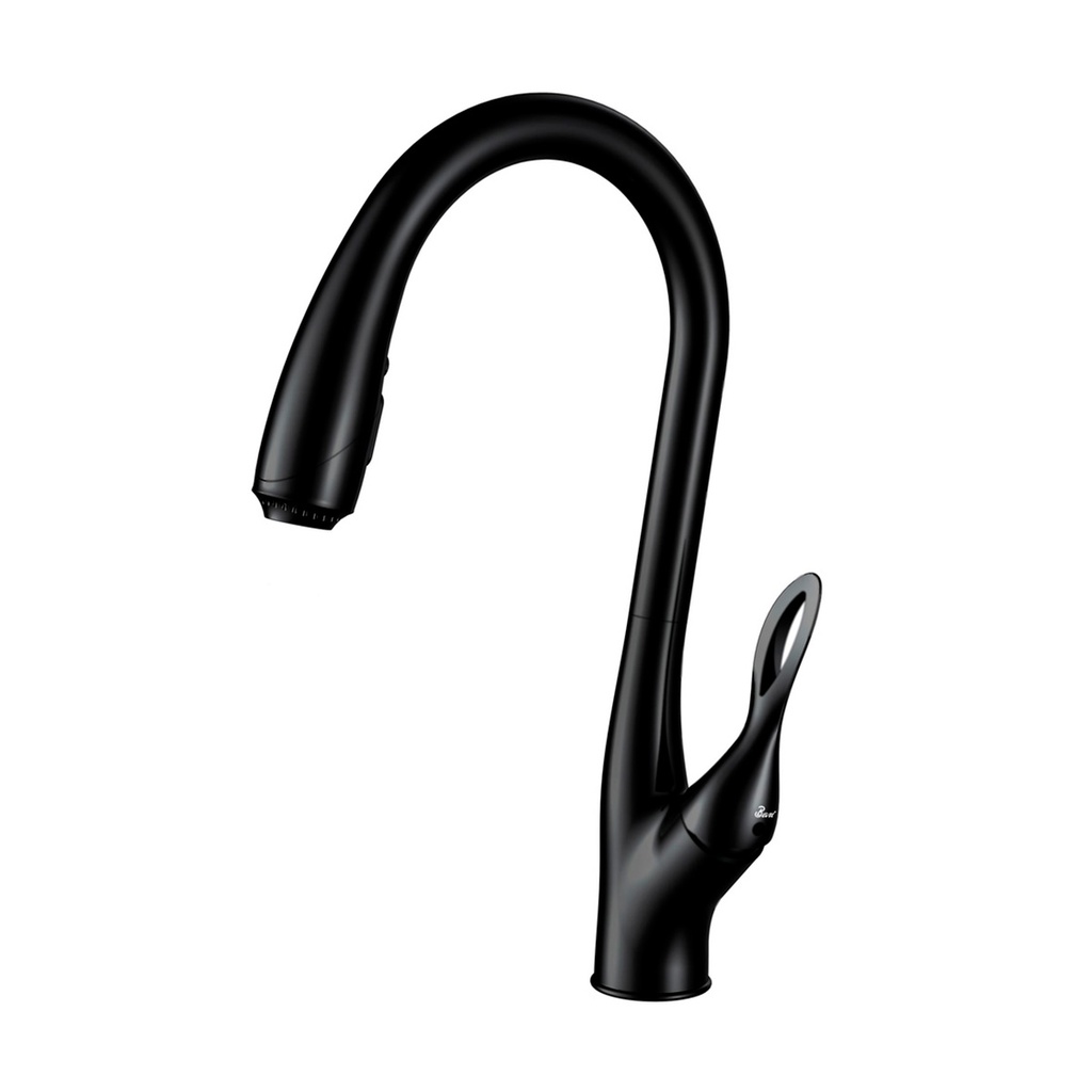 GRIFERIA MONOMANDO ALTO 43CM PARA FREGADERO MODELO ELISEA MATTE BLACK REF. GRI.03.48 MARCA BARI