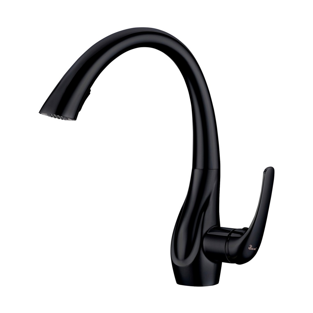 GRIFERIA MONOMANDO ALTO 33CM PARA FREGADERO MODELO ERCOLINA MATTE BLACK REF. GRI.03.52 MARCA BARI