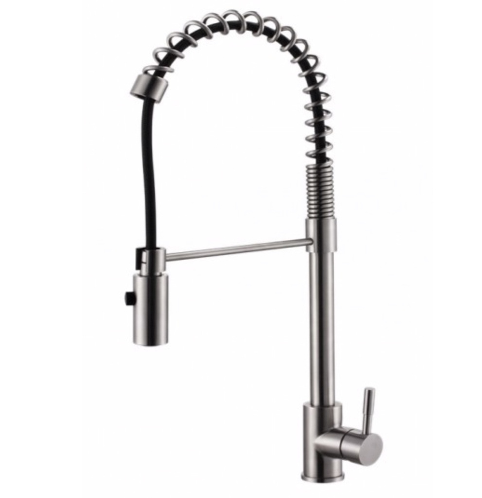 GRIFERIA MONOMANDO PARA FREGADERO EN ACERO INOX SERIE MILAN REF. BM-6010 MARCA BM