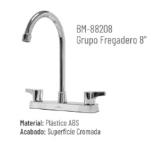 GRIFERIA / GRUPO PARA FREGADERO ABS DE 8" SERIE LINEA BOUMAC REF. BM-88208 / 000338 MARCA BM