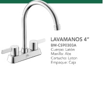 GRIFERIA / GRUPO PARA LAVAMANOS 4" CROMADO LINEA IDEAL REF. BM-CS90303A MARCA BM