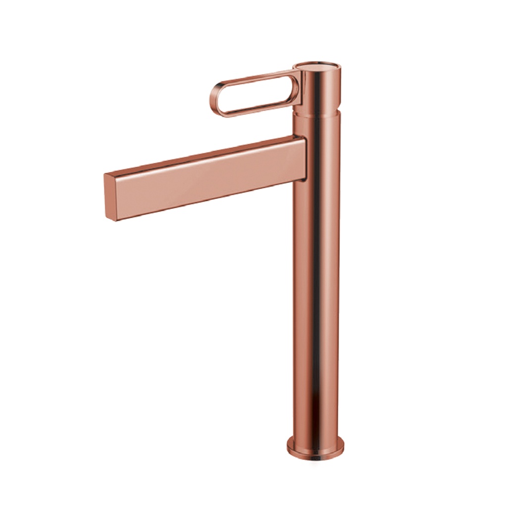GRIFERIA PARA LAVAMANOS MONOMANDO ALTO ROSE GOLD MOD. PRESTIGE 30GLV0073RG MARCA FP