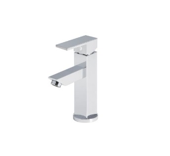 GRIFERIA PARA LAVAMANOS MONOMANDO BAJO CROMADO MOD. QUADRA CON DESAGUE Y CANILLAS REF. 30GLV0291 MARCA FP