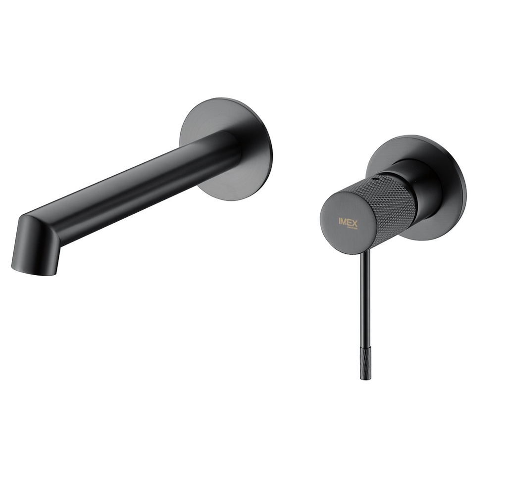 GRIFERIA MONOMANDO DE PARED PARA LAVAMANO SERIE LINE BLACK GUN METAL REF. GLD038/BGM MARCA IMEX