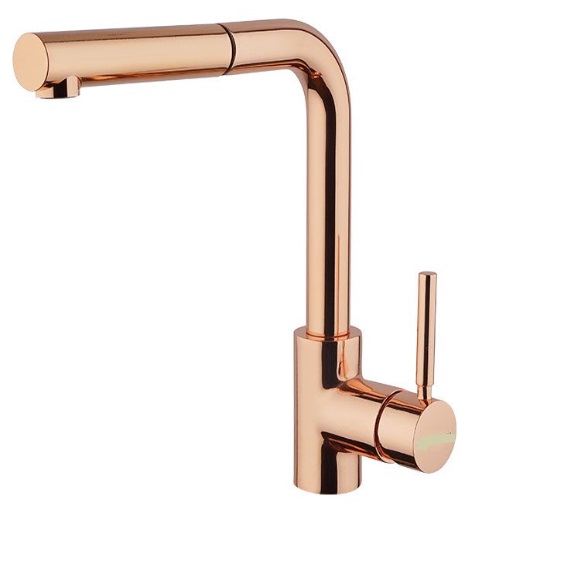 GRUPO FREGADERO MONOMANDO LINEA GOLD ROSE TECNOLOGIA PVD REF. KUBO-056 MARCA KUBO