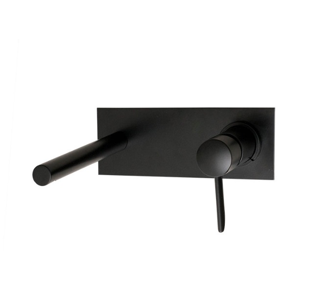 GRIFERIA / GRUPO PARA LAVAMANOS DE PARED LINEA CORAL NEGRO MATE REF. KUBO-113 MARCA KUBO