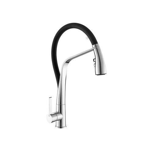 GRIFERIA MONOMANDO PARA FREGADERO MOD. VELVET COLOR NEGRO REF. PRI-045M MARCA METALES ALEADOS