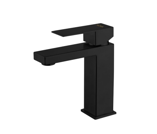 GRIFERIA MONOMANDO BAJO PARA LAVAMANO ACERO INOX SERIE KUBE GRI NOIR / NEGRO MATE REF NVGRI9806 NOVA