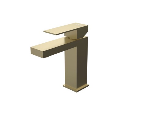 GRIFERIA MONOMANDO BAJO PARA LAVAMANO SERIE ACERO INOX KUBE GRI D´OR / DORADO REF. NVGRI9850 NOVA