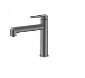 GRIFERIA PARA LAVAMANOS SERIE LOTUS DE 30 CM GUN GREY REF. 14.700.2004.GR QUALITY METAL