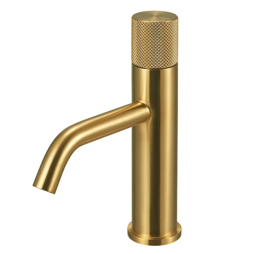 GRIFERÍA / GRUPO PARA LAVAMANOS QM+ SERIE SUPREME 20 CM COLOR DORADO GOLD MARCA QUALITY METAL